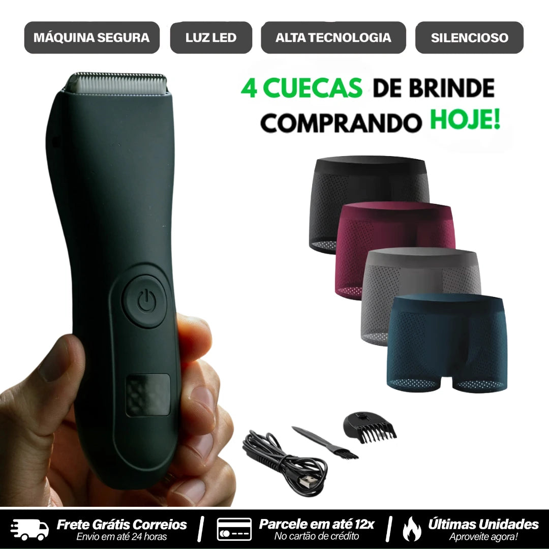 Barber Plus™ + 4 Cuecas Premium Respiráveis de Brinde