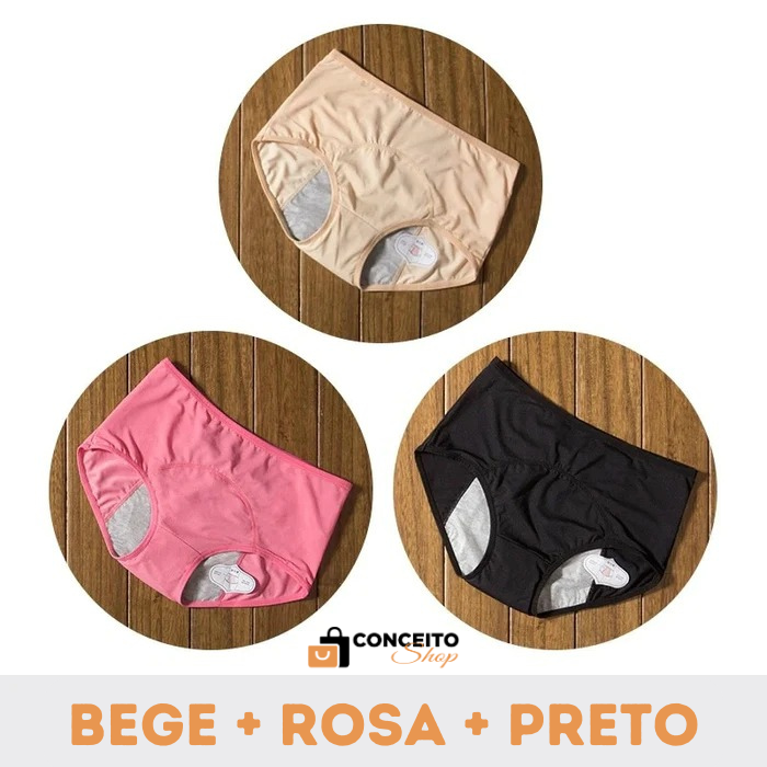 Calcinha Absorvente Comfort ABIS Proteção 24h [PAGUE 1 LEVE 3] + Brinde!