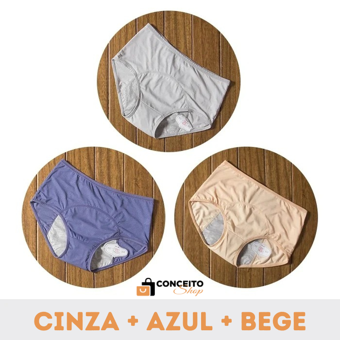 Calcinha Absorvente Comfort ABIS Proteção 24h [PAGUE 1 LEVE 3] + Brinde!