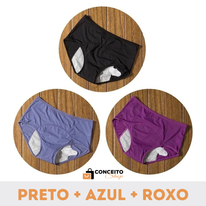 Calcinha Absorvente Comfort ABIS Proteção 24h [PAGUE 1 LEVE 3] + Brinde!