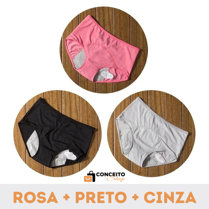 Calcinha Absorvente Comfort ABIS Proteção 24h [PAGUE 1 LEVE 3] + Brinde!